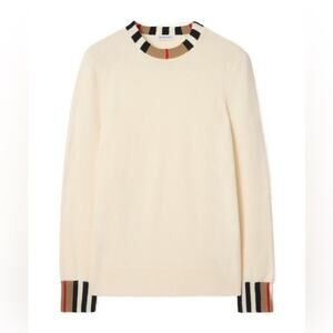 Burberry Icon Stripe cashmere sweater white s